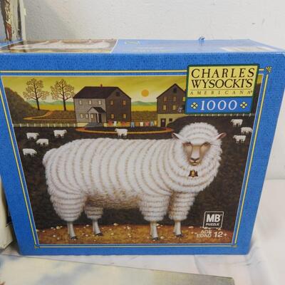 6 puzzles, MB, Charles Wysocki's Americana, Whitman