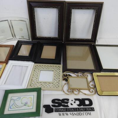 14 Picture Frames, Assorted Sizes, 1 Mirror