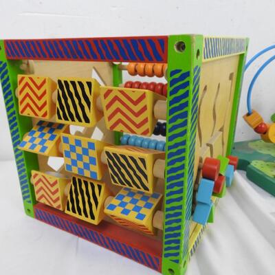 2 pc Wooden Kids Toys, Activity Block