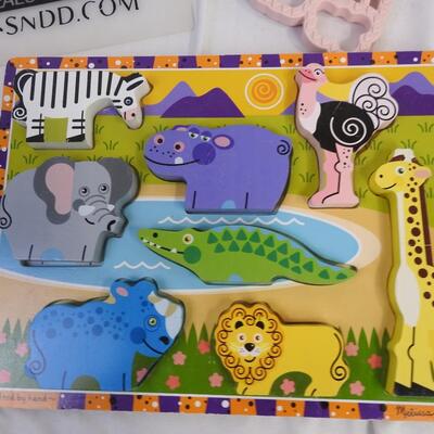 19+ Toddler Toys, Mellissa & Doug Wooden Animals Boards, Plastic Utensils