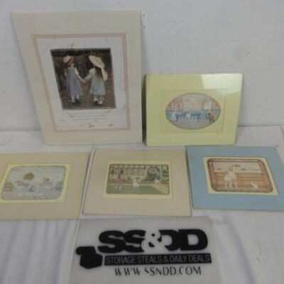 5 Pieces of Art, Vintage Prints, Portal Publications