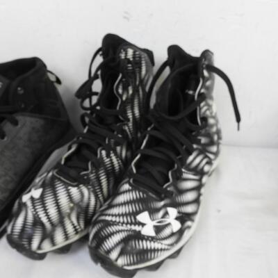 3 Pairs of Athletic Shoes, Tennis Shoes, 8.5M, 2 Pairs of Cleats, 7M