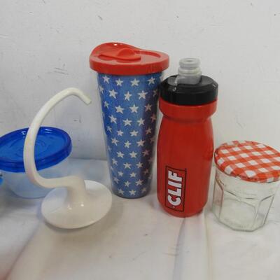 20 pc Kitchen, Plastic Containers, Water Bottles, Ash Tray, Mini Loaf Pans