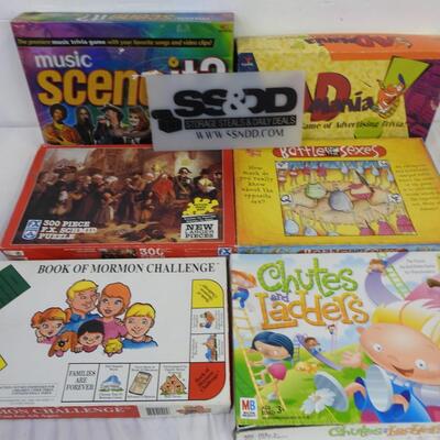 6 Puzzles/Games, Chutes and Ladders, AdMania, Scene It