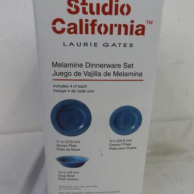 Studio California Laurie Gates Melamine Dinnerware Set, In Box, Used