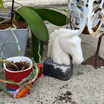 Unique Potted Plants and Garden Yard Art Lot
