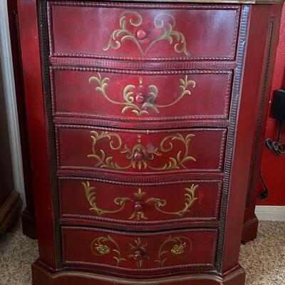 Small 5 Drawer Decorative Dresser Side Table Chest