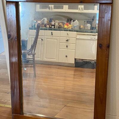 Vintage Wood Frame Wall Mirror