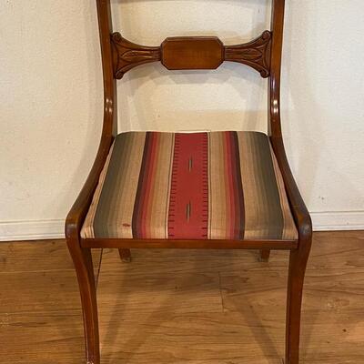 Small Vintage Wood Chair with Southwest Design Seat