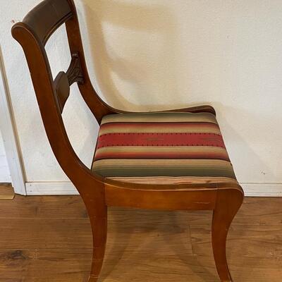 Small Vintage Wood Chair with Southwest Design Seat