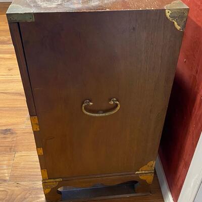 Vintage Wood & Brass Chest Cabinet