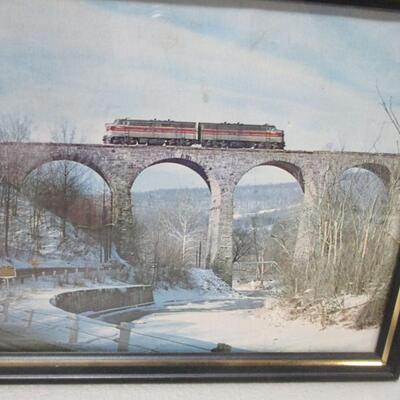 150 Years Of Erie Railroad Tin Sign & Framed Train Pictures
