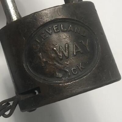 Lot 35: Vintage Cleveland  4-Way Railroad Padlock With Key