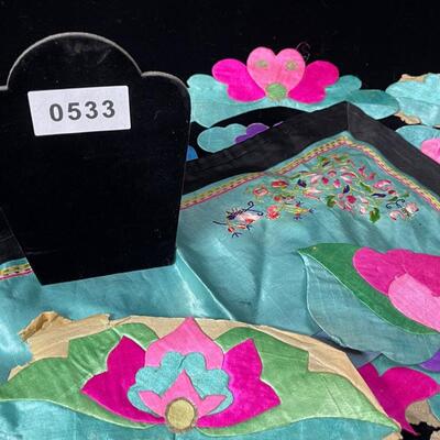 Lot of Vintage Chinese Embroidered Cloth Appliques