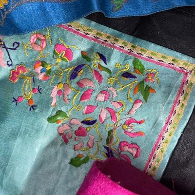 Lot of Vintage Chinese Embroidered Cloth Appliques