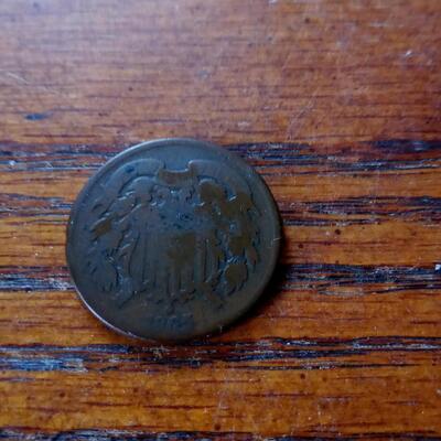 LOT 18   1865 CIVIL WAR DATED TWO CENT COIN