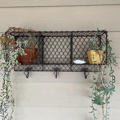 Decorative Garden Metal Shelving with Potted Plants