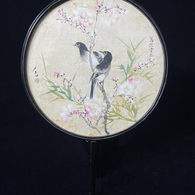 Vintage Painted Japanese Hand Fan