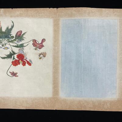 Folding Original Hand-painted Japanese Nature scenes on Paper