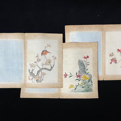 Folding Original Hand-painted Japanese Nature scenes on Paper
