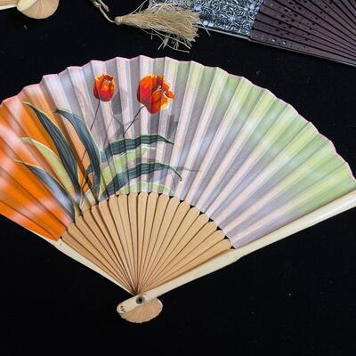 A Lot of Six Vintage Folding Japanese Hand Fans