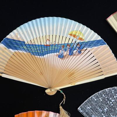 A Lot of Six Vintage Folding Japanese Hand Fans