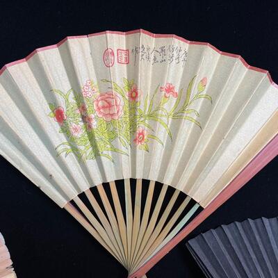 A Lot of Six Vintage Folding Japanese Hand Fans