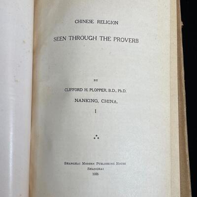 Rare 1935 Vintage Book on Chinese Religion