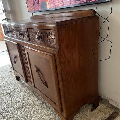 Vintage Wooden Buffet Console Cabinet
