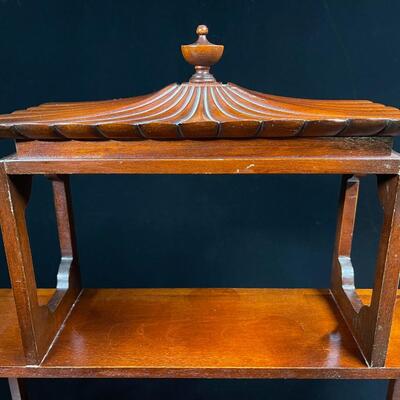Gorgeous Oriental Pagoda-style Display Wooden Tabletop Shelf
