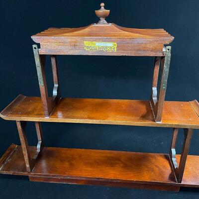 Gorgeous Oriental Pagoda-style Display Wooden Tabletop Shelf