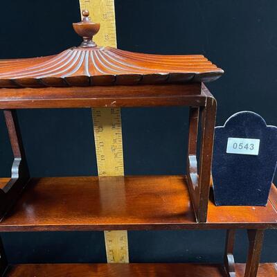 Gorgeous Oriental Pagoda-style Display Wooden Tabletop Shelf