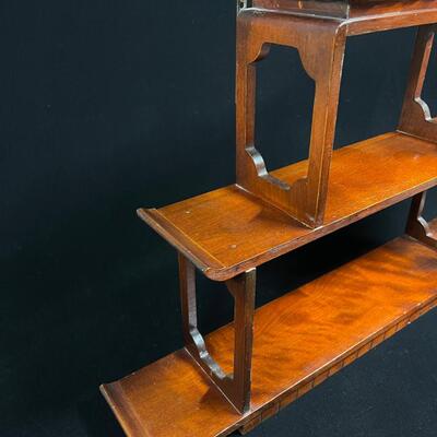 Gorgeous Oriental Pagoda-style Display Wooden Tabletop Shelf