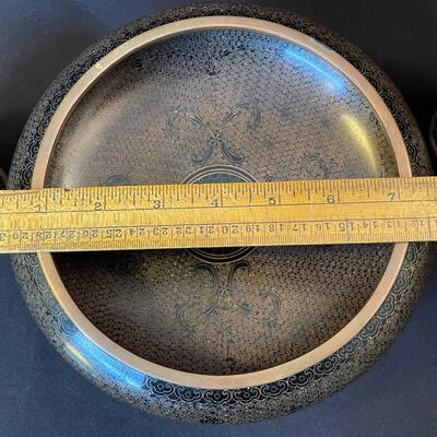 Extra Fine Cloisonne Chinese Vase with Matching Bowl