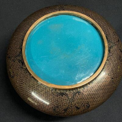 Extra Fine Cloisonne Chinese Vase with Matching Bowl