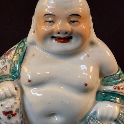 Vintage Chinese Porcelain Hotei Buddha of Happiness Figure