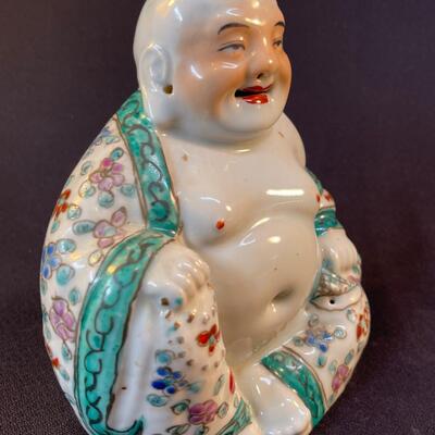 Vintage Chinese Porcelain Hotei Buddha of Happiness Figure
