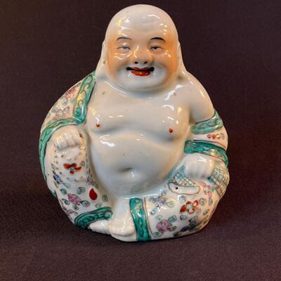 Vintage Chinese Porcelain Hotei Buddha of Happiness Figure