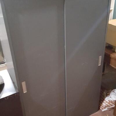 Sliding Door Metal cabinet adjustable shelves 36x12x57