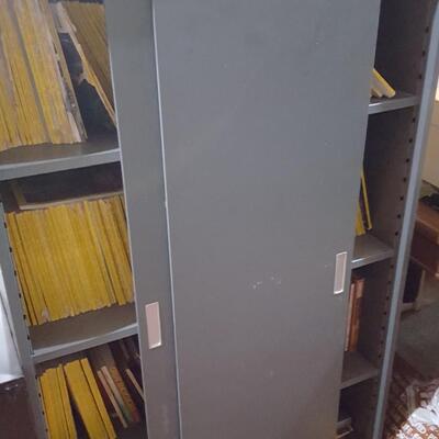 Sliding Door Metal cabinet adjustable shelves 36x12x57