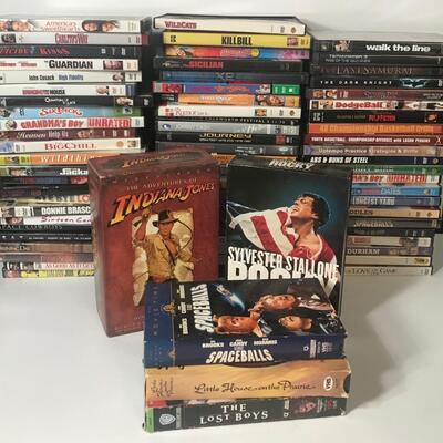 Lot 62: Huge Movie Collection  - DVD, VHS, Indiana Jones, Rocky, Kids, Comedy, Music