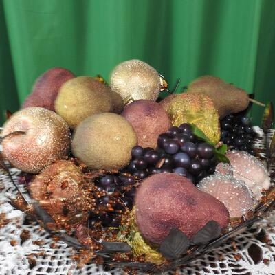 Beautiful Metal Basket of Fruit