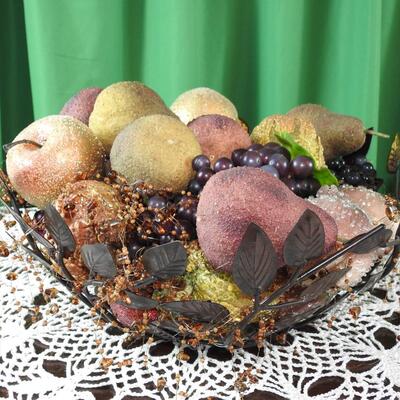 Beautiful Metal Basket of Fruit