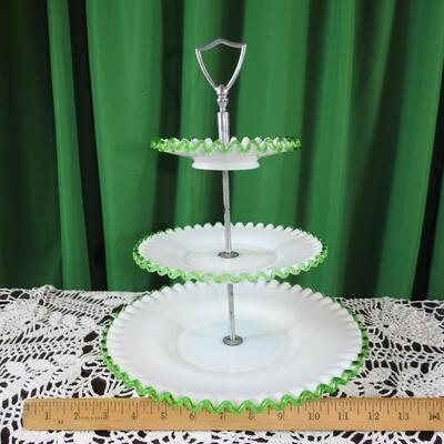 Vintage three tier fountain tidbit serving tray