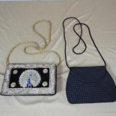 Beaded peacock bag