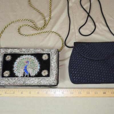 Beaded peacock bag