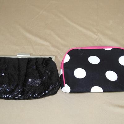 Beaded black clutch