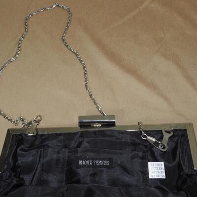 Beaded black clutch