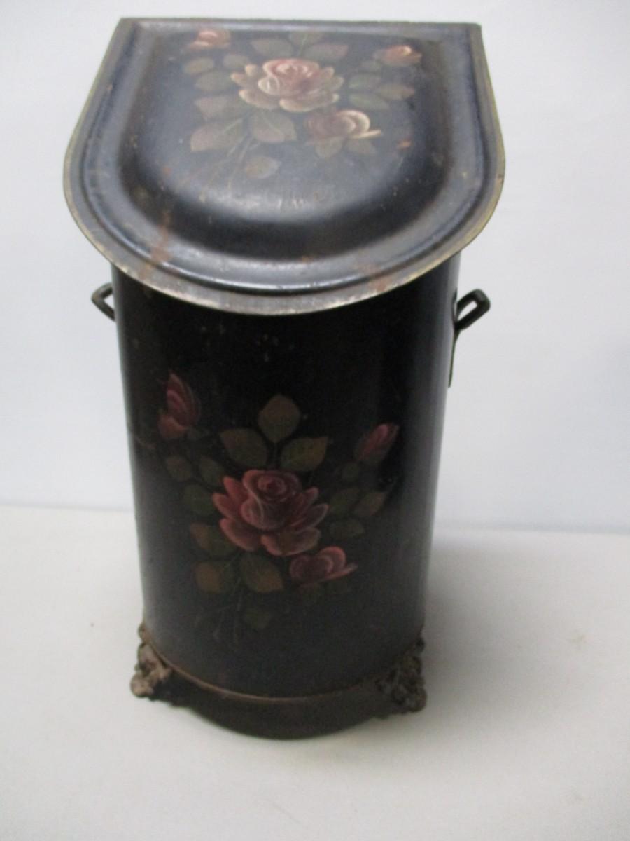 Vintage Ash Bucket With Lid & Insert