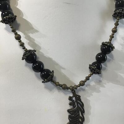 Heavy glass beaded necklace
